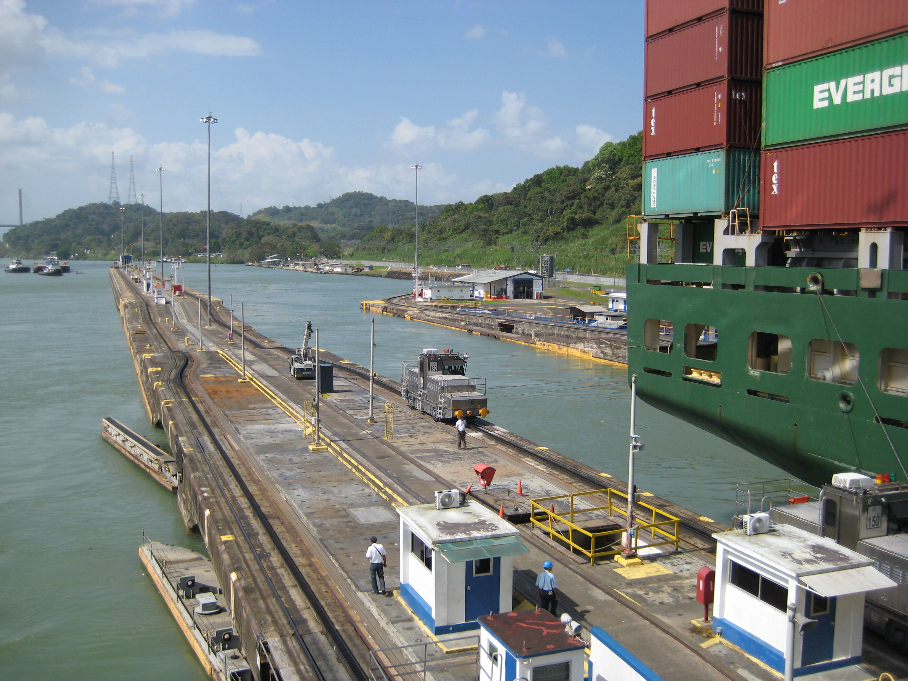 Freighter Trasiting Panama Canal