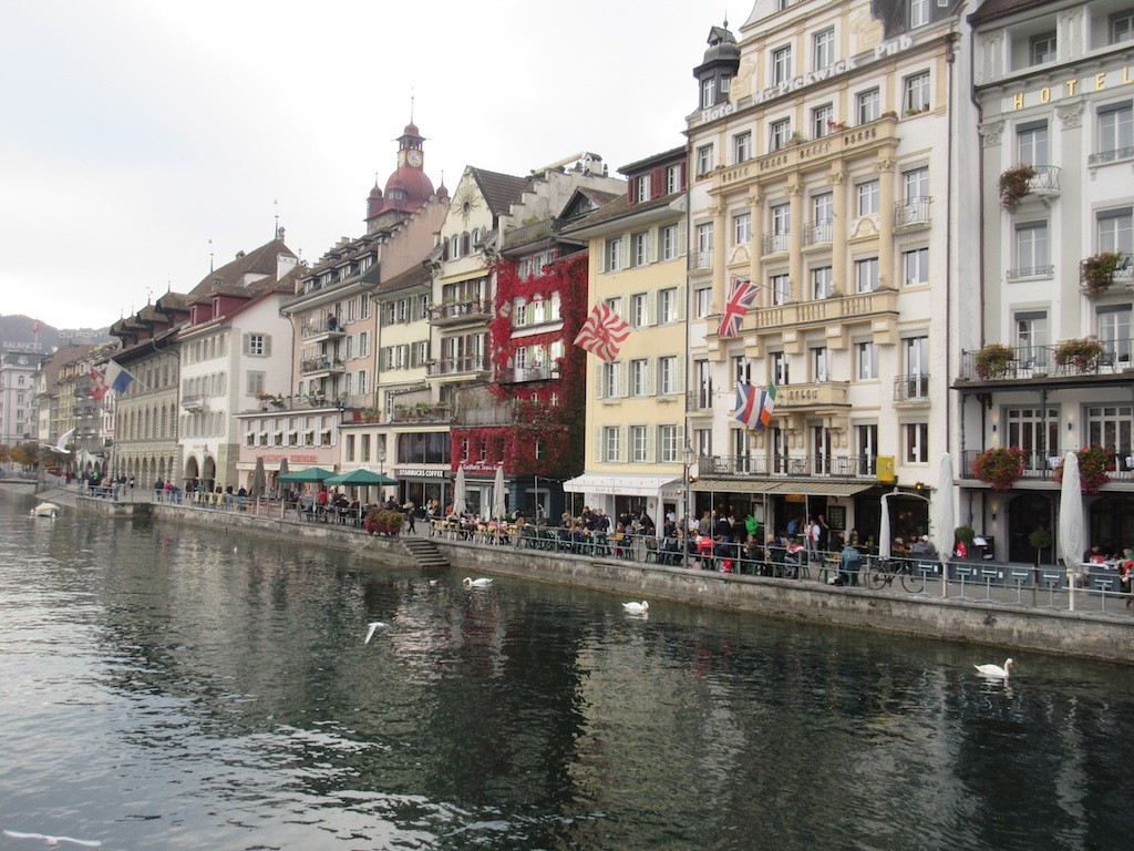 Lucerne - Waterfront Cafes and Shops